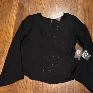 Vince Camuto Black Embellished Blouse